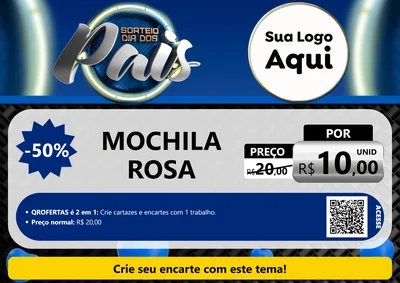 Modelo de Cartaz para Cartaz A4 Horizontal com o tema Sorteio Dia Dos Pais para Papelaria