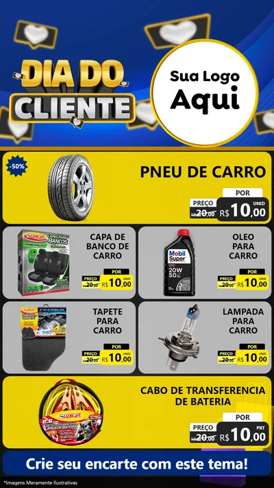 Modelo de TV para TV Vertical com o tema Dia Do Cliente para Auto peças