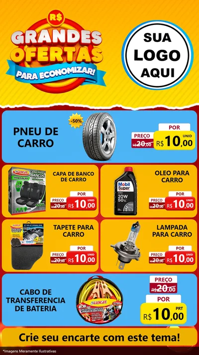 Modelo de TV para TV Vertical com o tema Grandes Ofertas Para Economizar! para Auto peças