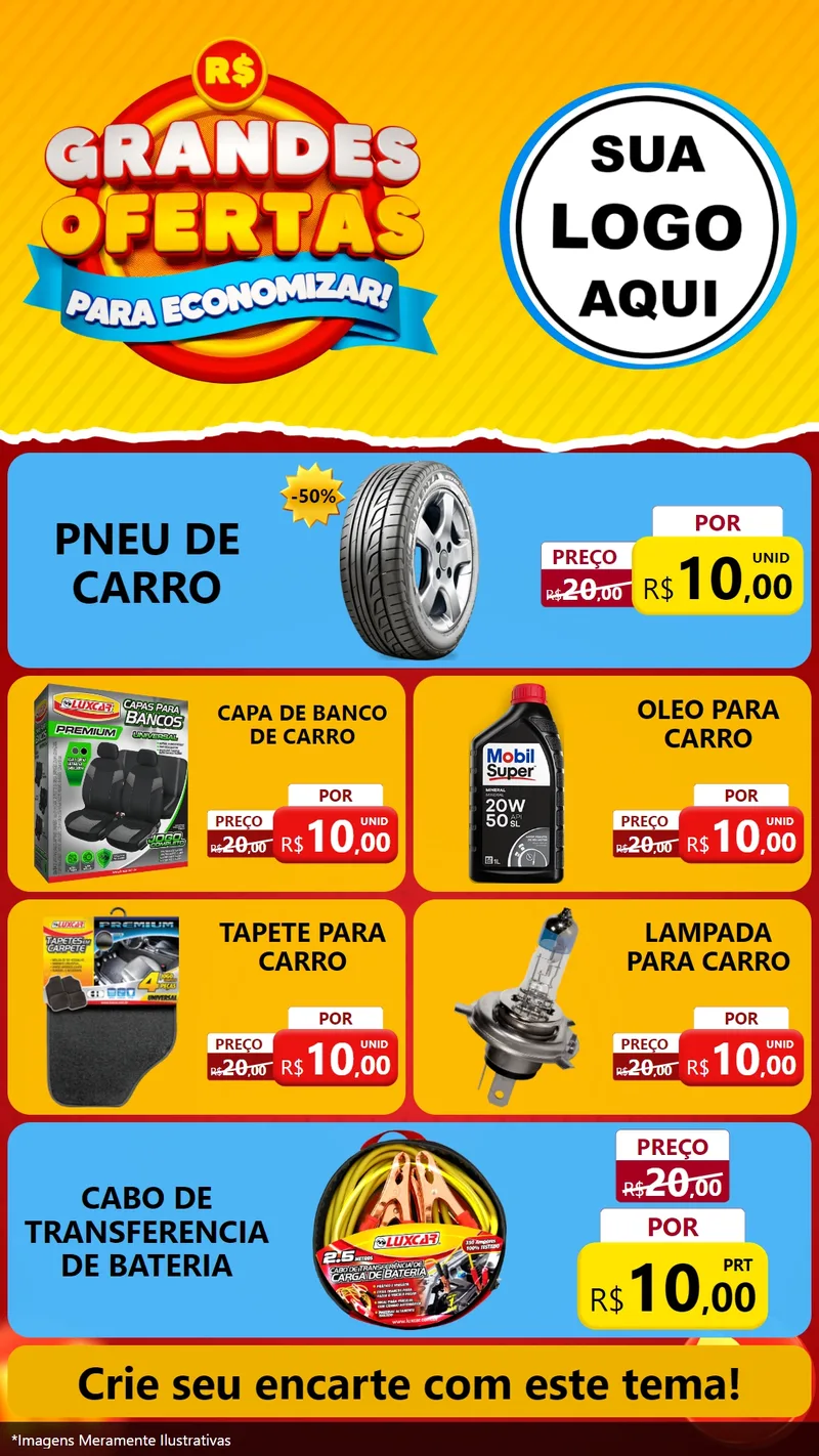 Modelo de TV para TV Vertical com o tema Grandes Ofertas Para Economizar! para Auto peças