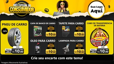 Modelo de TV para TV Horizontal com o tema Mês Especial do Consumidor para Auto peças