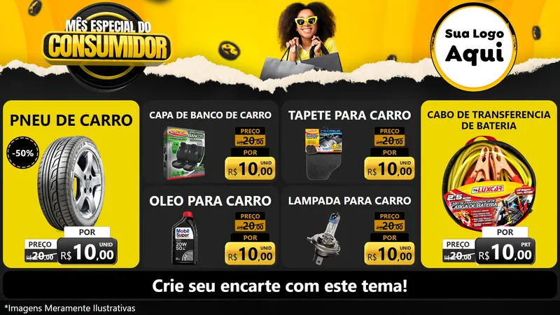 Modelo de TV para TV Horizontal com o tema Mês Especial do Consumidor para Auto peças