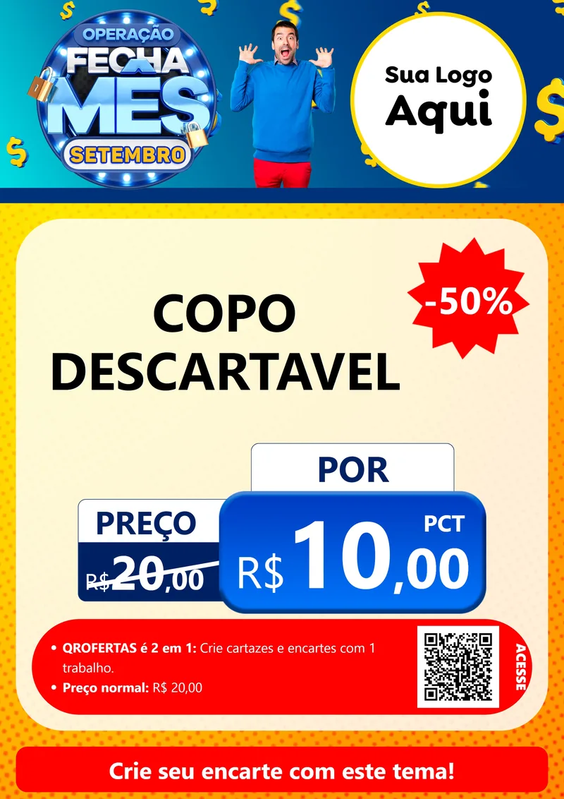 Modelo de Cartaz para Cartaz A4 Vertical com o tema Operação Fecha Mês Setembro para Embalagens