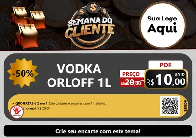 Modelo de Cartaz para Cartaz A4 Horizontal com o tema Semana do Cliente para Distribuidora de bebidas