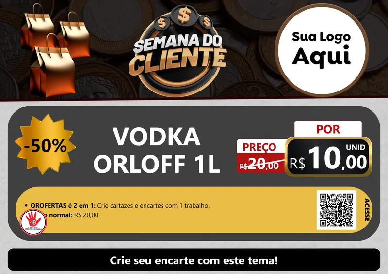 Modelo de Cartaz para Cartaz A4 Horizontal com o tema Semana do Cliente para Distribuidora de bebidas