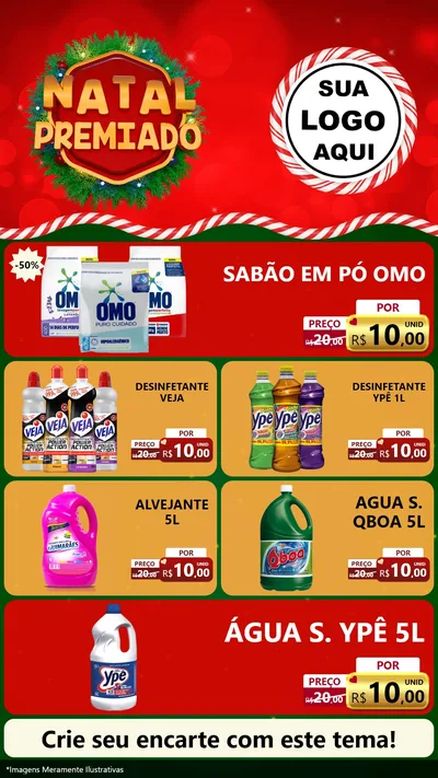 Modelo de TV para TV Vertical com o tema Natal Premiado para Produtos de Limpeza