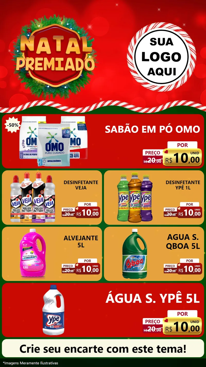 Modelo de TV para TV Vertical com o tema Natal Premiado para Produtos de Limpeza