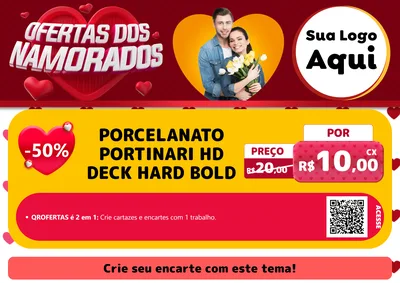 Modelo de Cartaz para Cartaz A4 Horizontal com o tema Ofertas Dos Namorados para Pisos e revestimentos