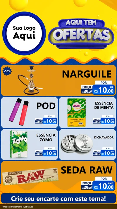 Modelo de TV para TV Vertical com o tema Aqui Tem Ofertas para Tabacaria