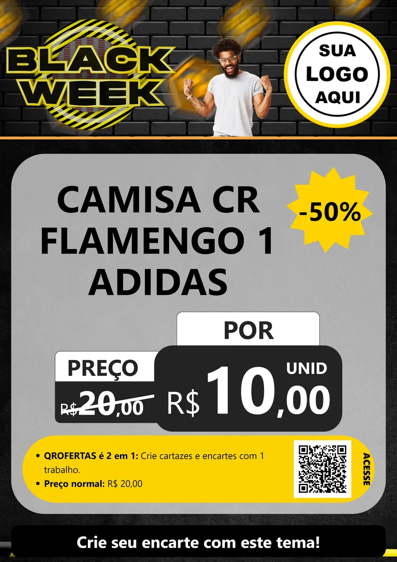Modelo de Cartaz para Cartaz A4 Vertical com o tema Black Week para Roupas e acessórios
