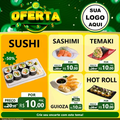Modelo de Rede Social para Feed Facebook com o tema Oferta para Comida japonesa