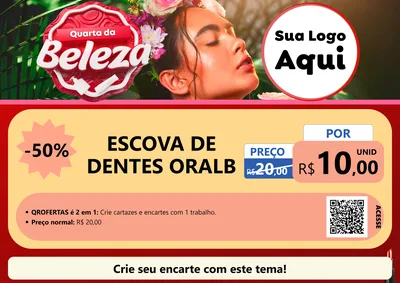 Modelo de Cartaz para Cartaz A4 Horizontal com o tema Quarta da Beleza para Higiene Pessoal