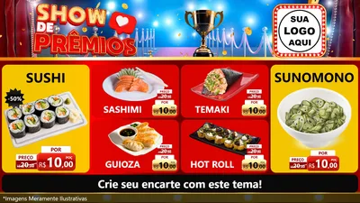 Modelo de TV para TV Horizontal com o tema Show de Prêmios para Comida japonesa