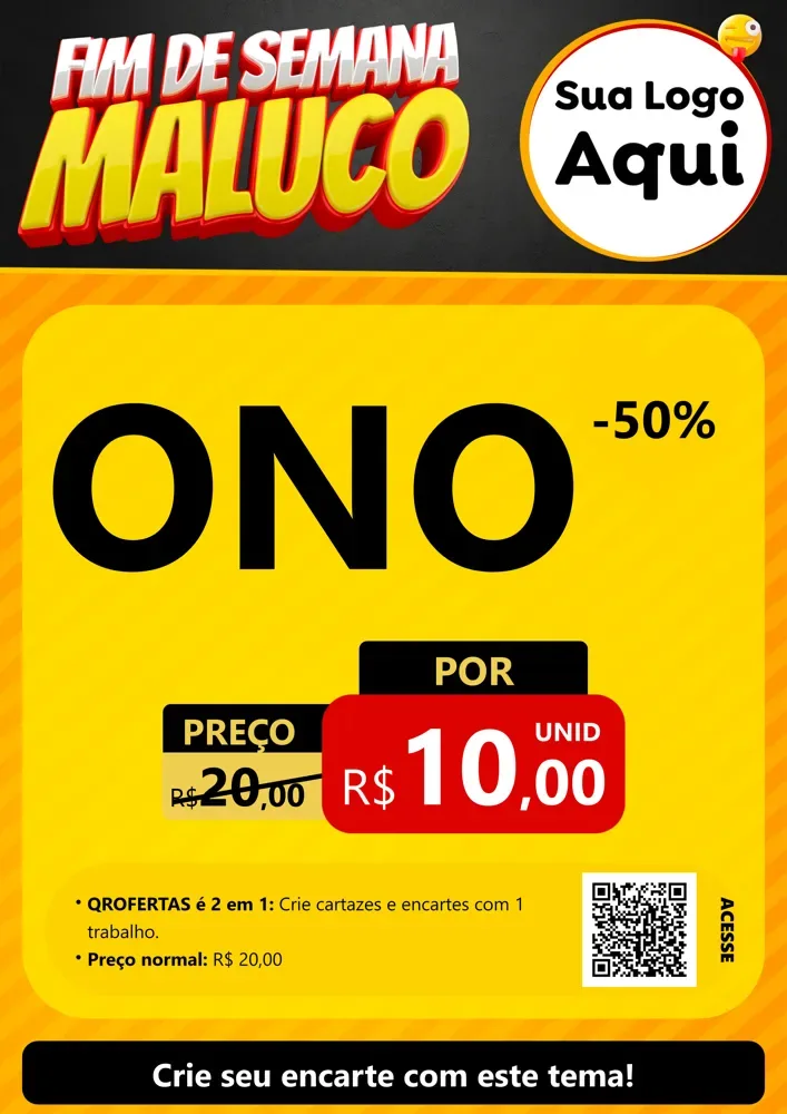 Modelo de Cartaz para Cartaz A4 Vertical com o tema Final de Semana Maluco para Óticas