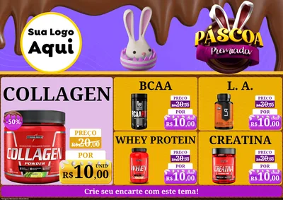 Modelo de Encarte para Encarte A4 Horizontal com o tema Páscoa Premiada para Suplementos alimentares