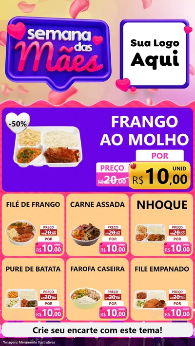 Modelo de Rede Social para Stories com o tema Semana das Mães para Restaurante
