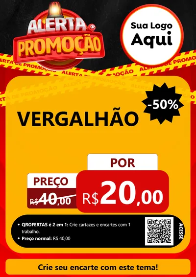 Modelo de Cartaz para Cartaz A4 Vertical com o tema Alerta de Promoção para Ferragens