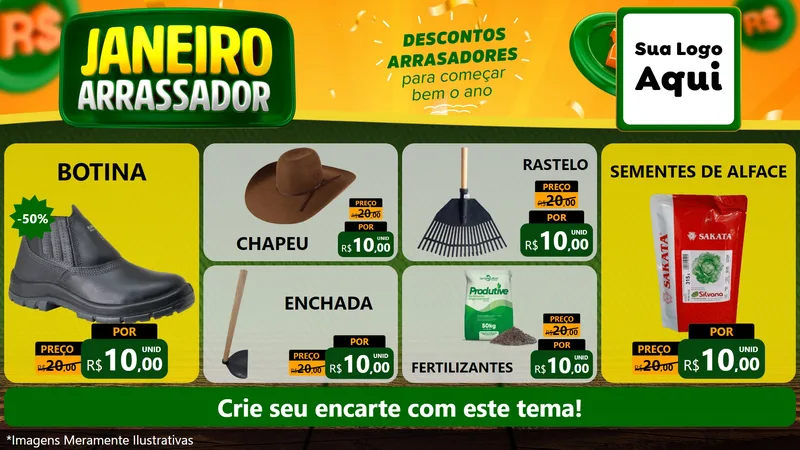 Modelo de TV para TV Horizontal com o tema Janeiro Arrasador para Agropecuária