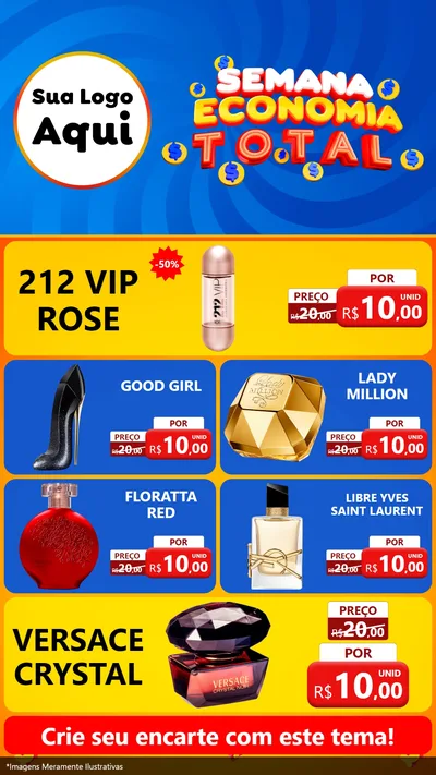 Modelo de TV para TV Vertical com o tema Semana Economia Total para Perfumes