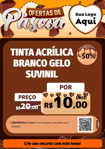 Modelo de Cartaz para Cartaz A4 Vertical com o tema Ofertas de Páscoa para Tintas e Ferramentas