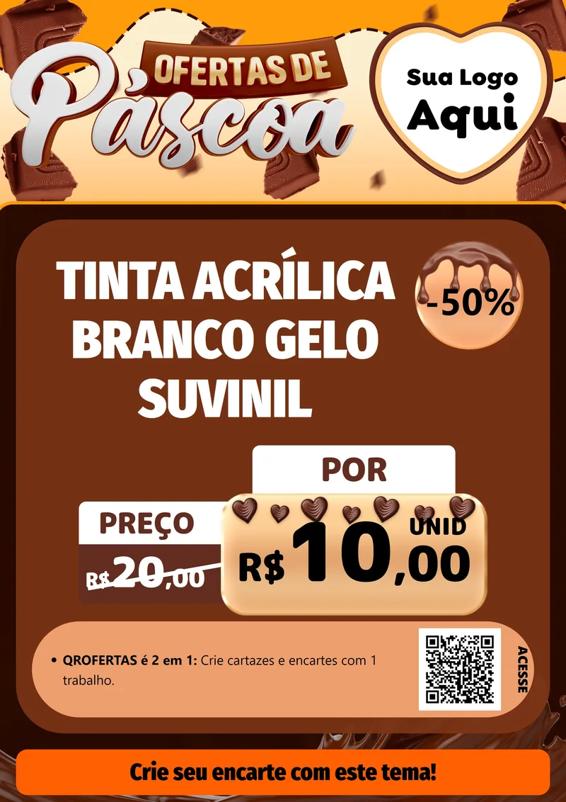 Modelo de Cartaz para Cartaz A4 Vertical com o tema Ofertas de Páscoa para Tintas e Ferramentas