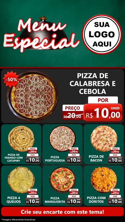 Modelo de Rede Social para Stories com o tema Menu Especial para Pizzaria