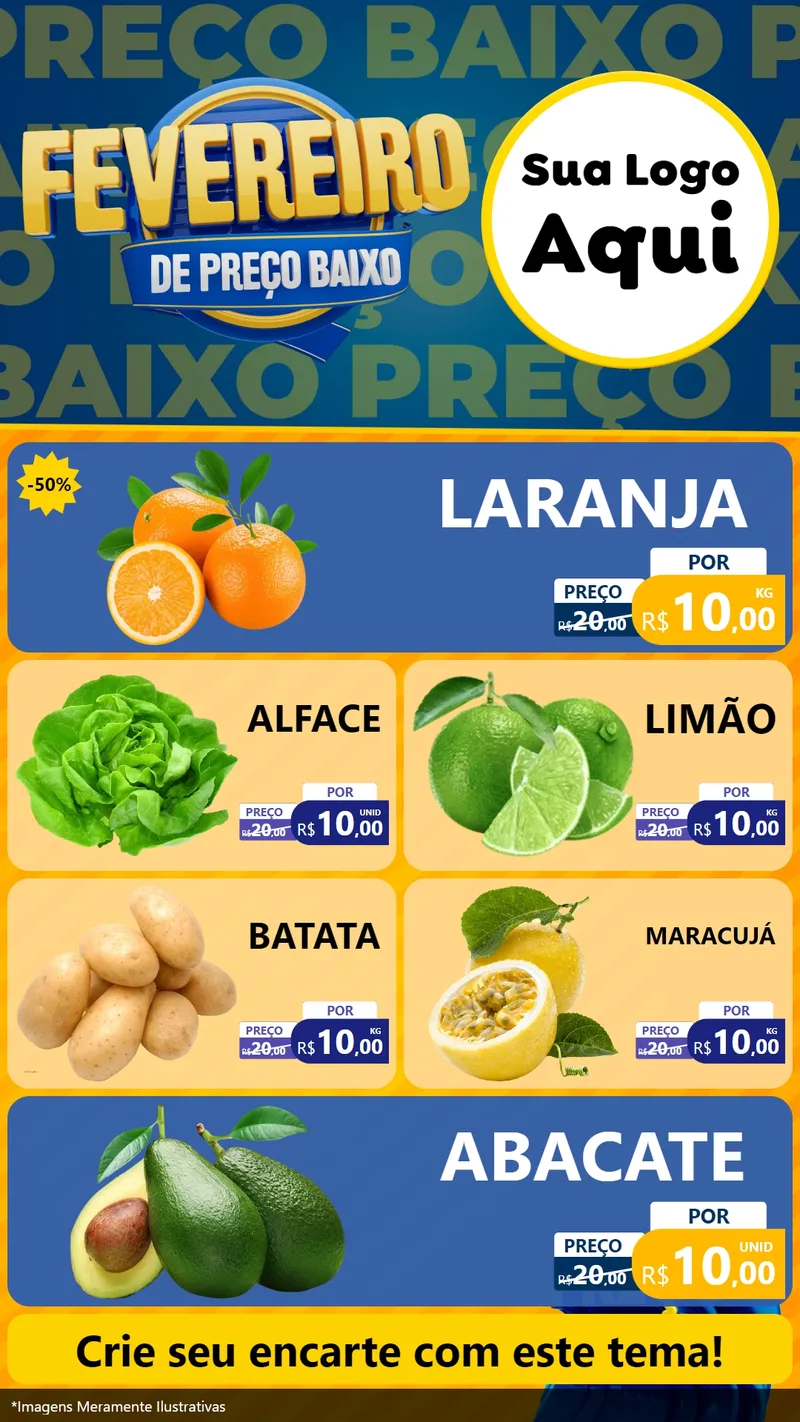 Modelo de TV para TV Vertical com o tema Fevereiro de Preço Baixo para Hortifrúti