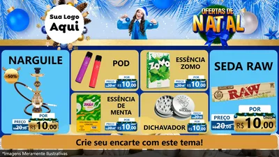 Modelo de TV para TV Horizontal com o tema Ofertas de Natal para Tabacaria