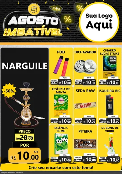 Modelo de Encarte para Encarte A4 Vertical com o tema Agosto Imbatível para Tabacaria