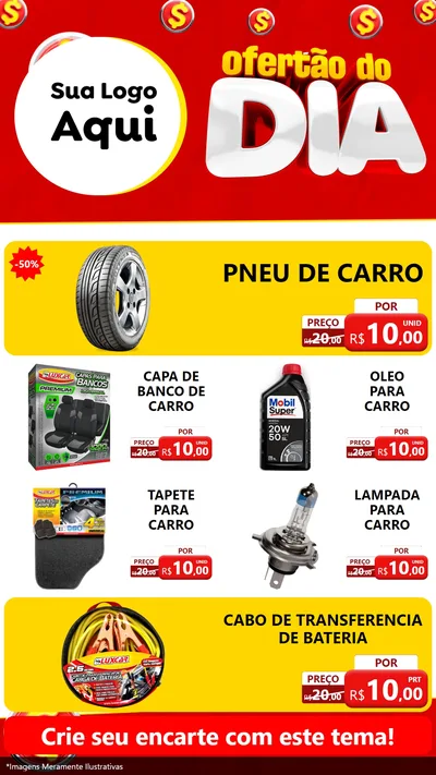 Modelo de TV para TV Vertical com o tema Ofertão do dia para Auto peças