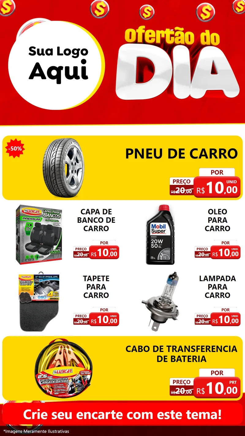 Modelo de TV para TV Vertical com o tema Ofertão do dia para Auto peças