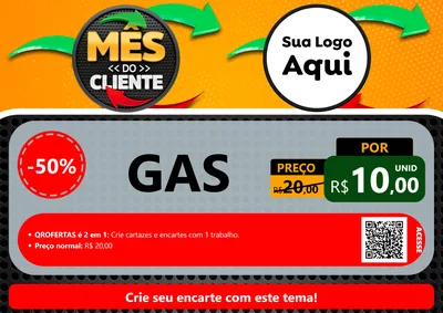 Modelo de Cartaz para Cartaz A4 Horizontal com o tema Mês do Cliente para Água e gás