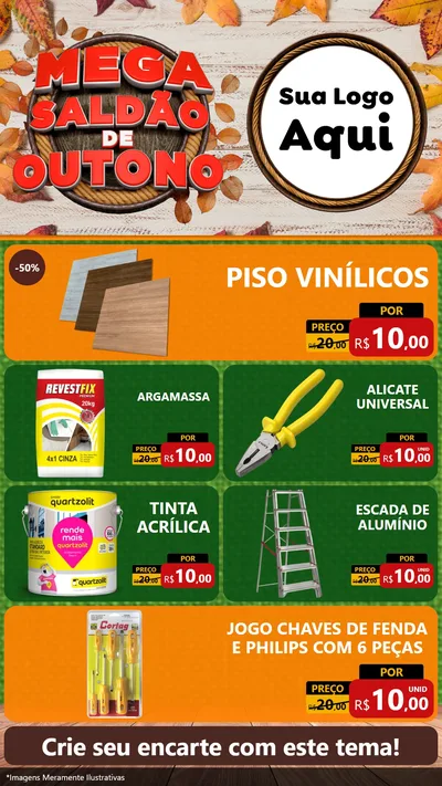 Modelo de TV para TV Vertical com o tema Mega Saldão de Outono para Material para Construção