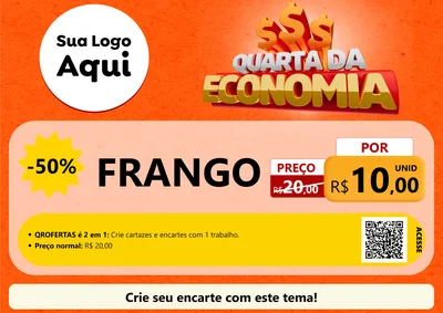 Modelo de Cartaz para Cartaz A4 Horizontal com o tema Quarta da Economia para Assados