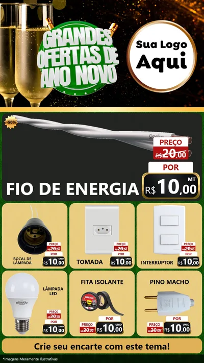Modelo de Rede Social para Stories com o tema Grandes Ofertas de Ano Novo para Materiais Elétricos