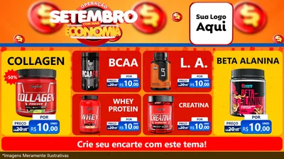 Modelo de TV para TV Horizontal com o tema Operação Setembro Com Muita Economia para Suplementos alimentares