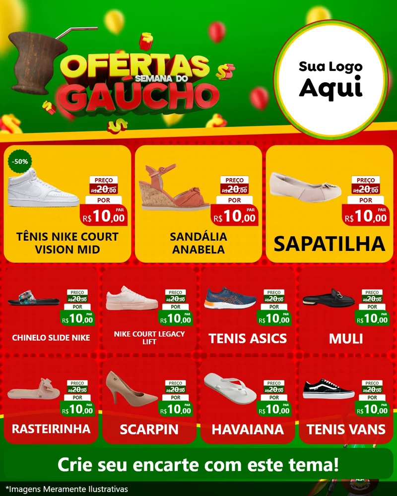 Modelo de Rede Social para Feed Instagram com o tema Ofertas Semana Do Gaúcho para Calçados