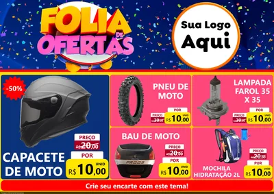 Modelo de Encarte para Encarte A4 Horizontal com o tema Folia de Ofertas para Moto peças