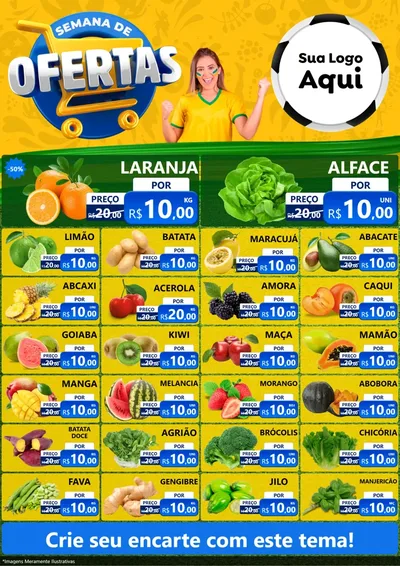 Modelo de Encarte para Encarte A4 Vertical com o tema Semana de Ofertas - Copa para Hortifrúti