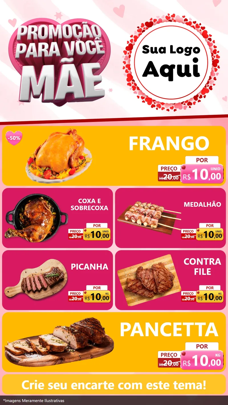 Modelo de TV para TV Vertical com o tema Promoção Para Você Mãe para Assados