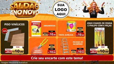 Modelo de TV para TV Horizontal com o tema Saldão de Ano Novo para Material para Construção