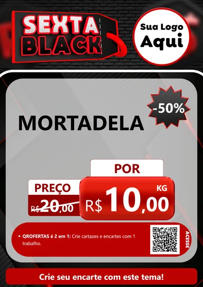 Modelo de Cartaz para Cartaz A4 Vertical com o tema Sexta Black para Frios e Laticínios