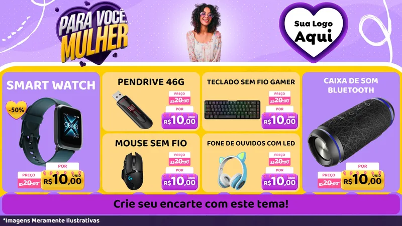 Modelo de TV para TV Horizontal com o tema Para Você, Mulher para Informática