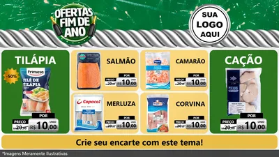 Modelo de TV para TV Horizontal com o tema Ofertas Fim de Ano para Peixaria