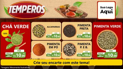 Modelo de TV para TV Horizontal com o tema Temperos para Produtos Naturais