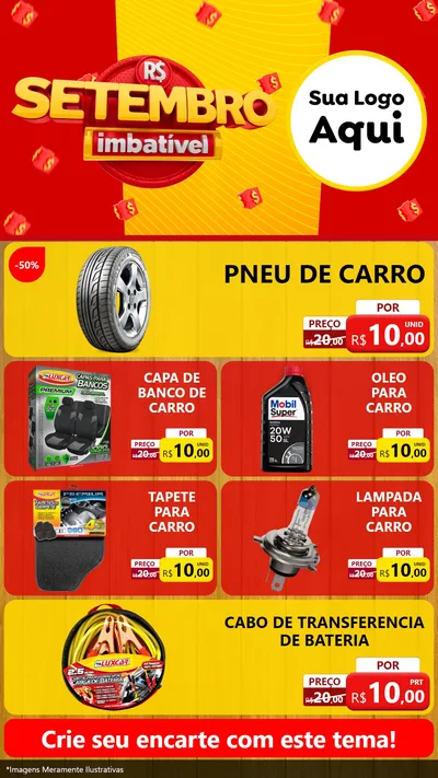 Modelo de TV para TV Vertical com o tema Setembro Imbatível para Auto peças