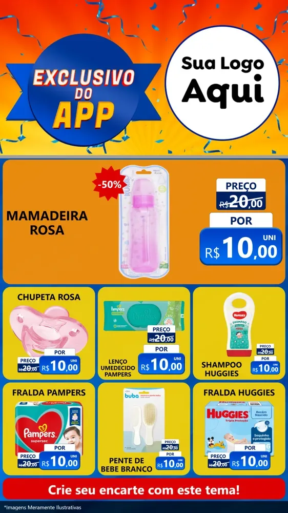 Modelo de Rede Social para Stories com o tema Exclusivo do Aplicativo para Bebês