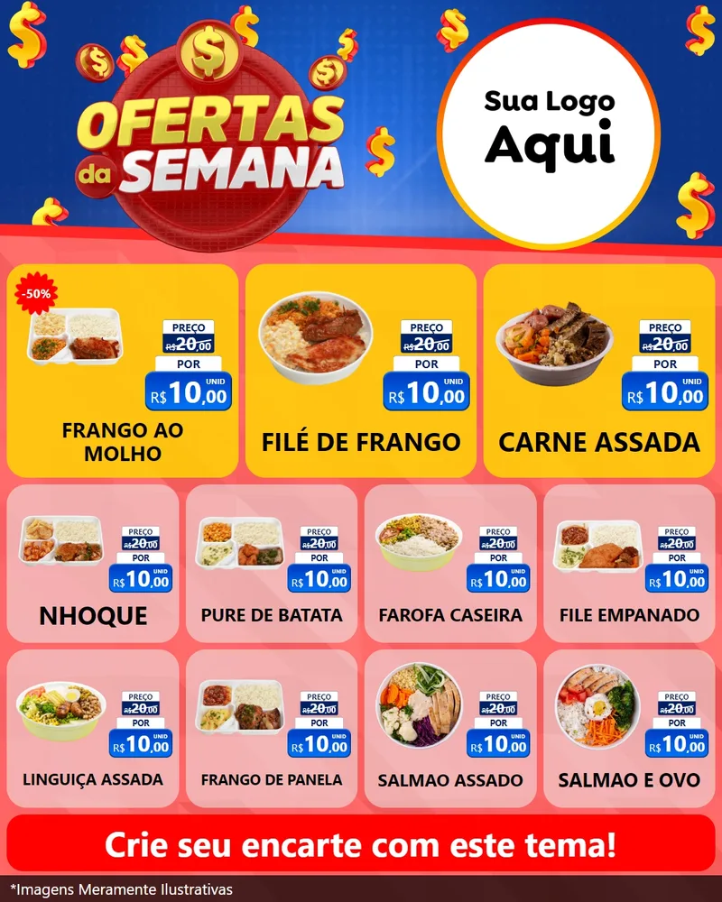 Modelo de Rede Social para Feed Instagram com o tema Ofertas Da Semana para Restaurante