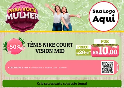 Modelo de Cartaz para Cartaz A4 Horizontal com o tema Para Você Mulher para Calçados
