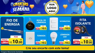 Modelo de TV para TV Horizontal com o tema Ofertas de Fim de Semana para Materiais Elétricos